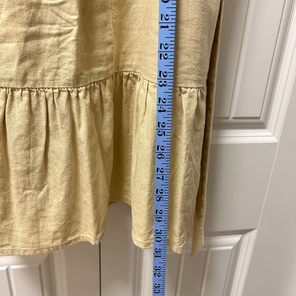 Forever 21 Linen Midi Skirt Ruffle Khaki - Picture 7 of 8